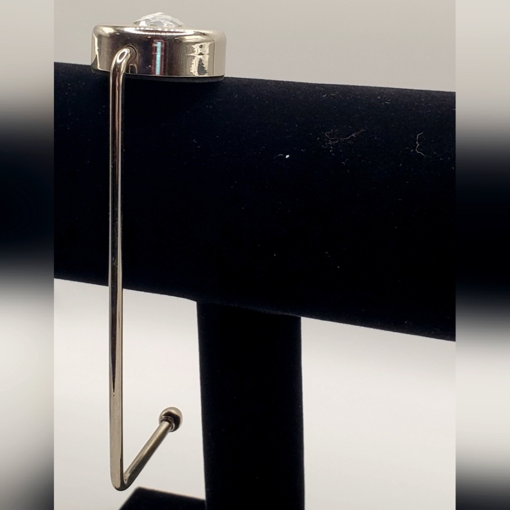 Chic Silver Bag Hook with Crystal Detail